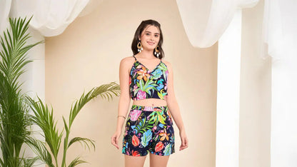 winered-navy-blue-abstract-floral-printed-3pc-co-ord