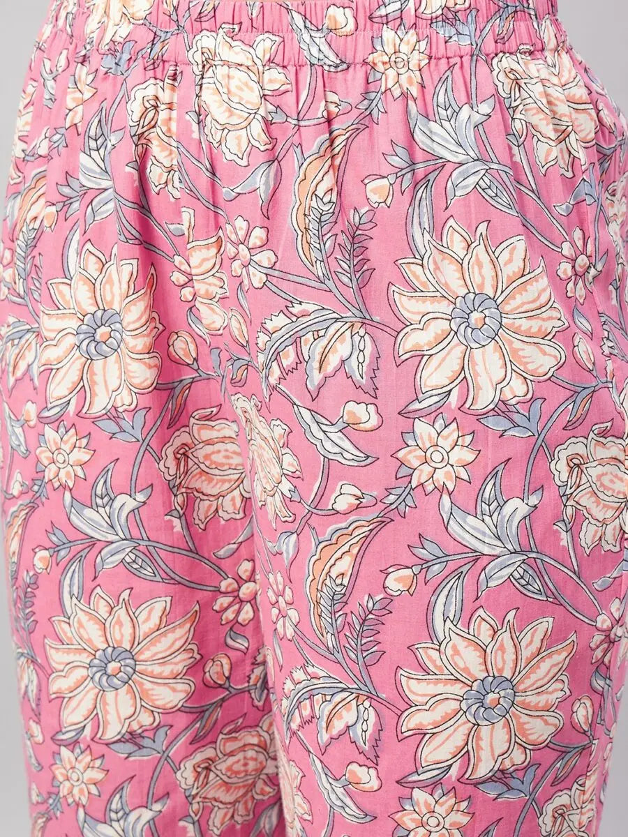 winered-woman-pink-floral-print-lace-detailing-sharara-set