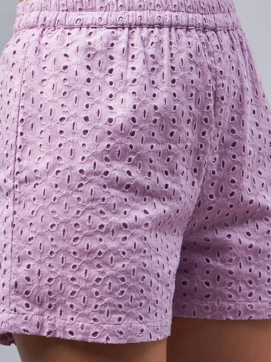 winered-woman-schiffli-shirt-shorts-co-ord-set