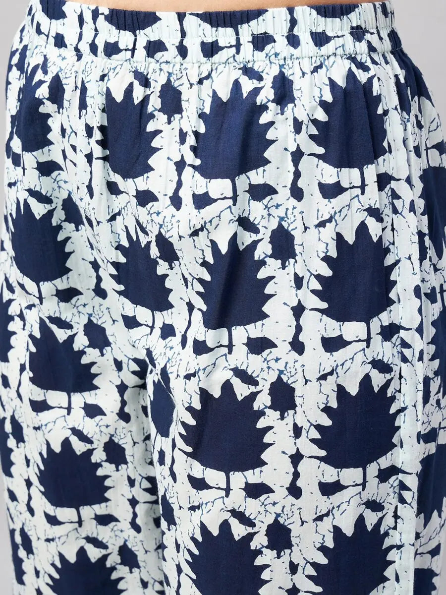 winered-women-blue-back-neck-gota-detailing-flared-kurta-dupatta-set