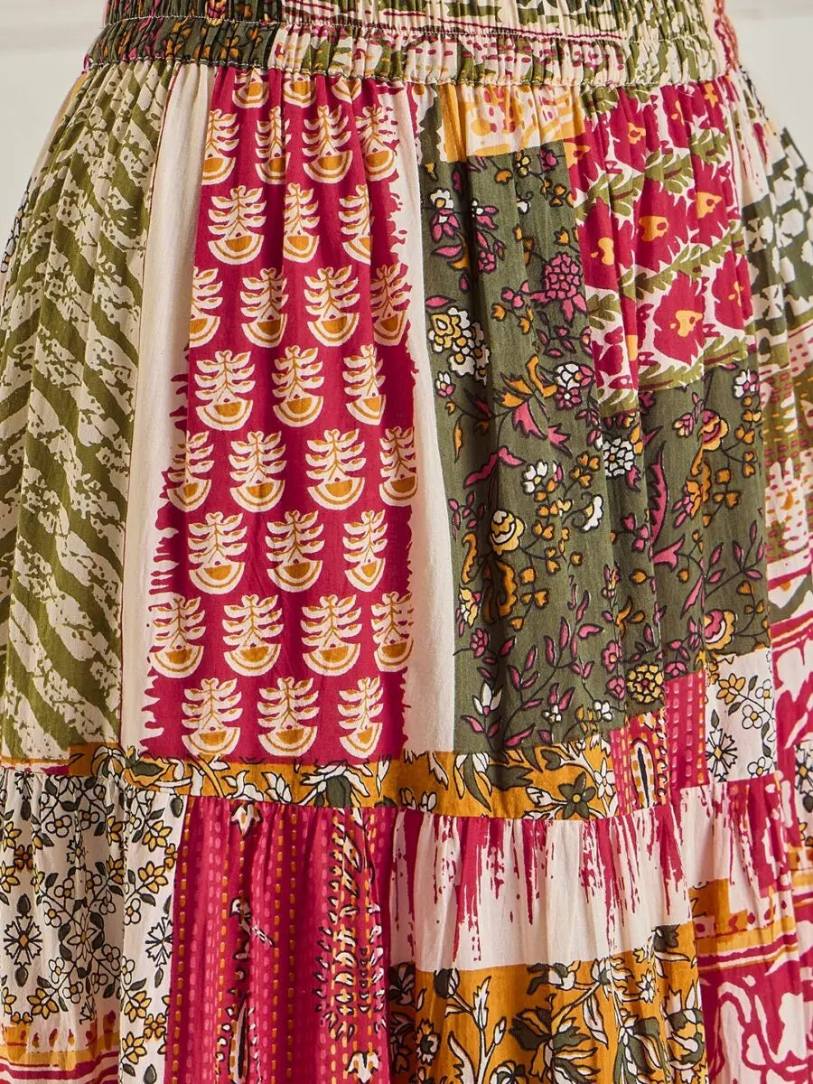 winered-women-longline-tiered-skirt