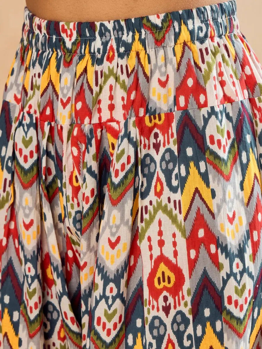 winered-woman-front-placket-multi-colour-co-ord-set