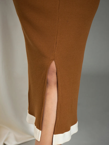 Women's Center Slit Bodycon Midi Dress