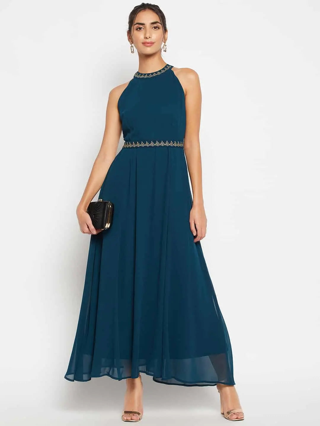 winered-woman-embriodered-belt-maxi-dress