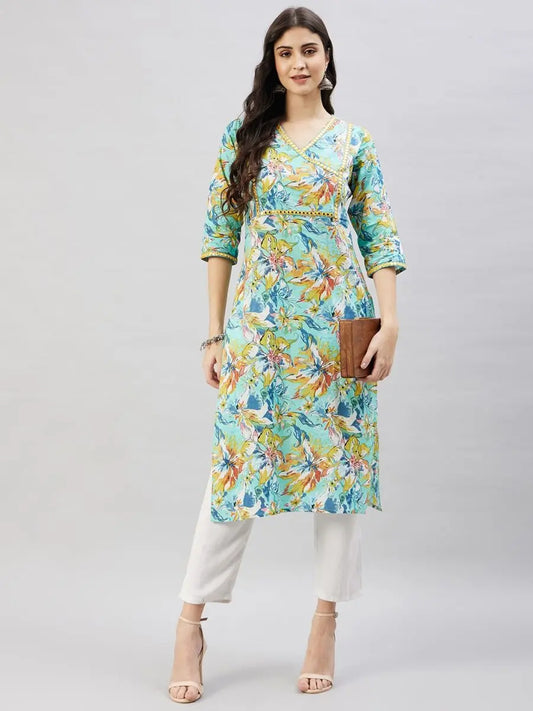 winered-women-light-blue-cotton-kurta-printed-w-d-neck-embroidered-kurta