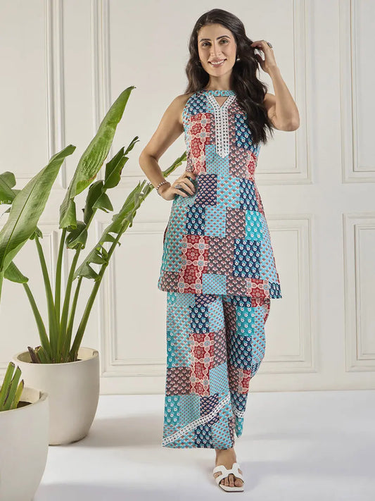 winered-women-light-blue-printed-halter-neck-co-ord-set