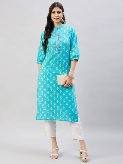 winered-women-light-blue-with-contrast-pink-thread-work-kurta