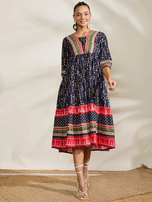 winered-women-blue-placement-print-tiered-dress
