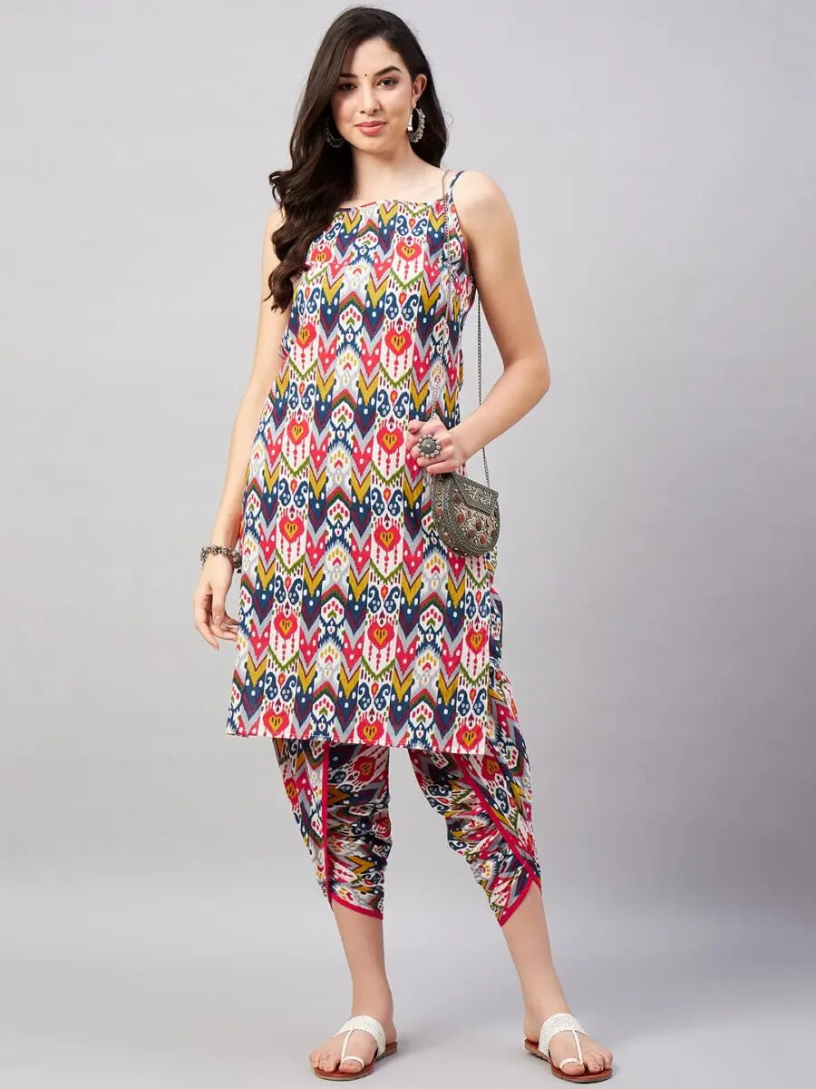 winered-woman-multi-coloured-print-strap-kurta-dhoti-co-ord-set