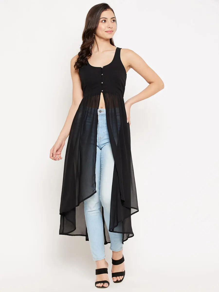 winered-black-tops-for-women-front-opening-high-low-top