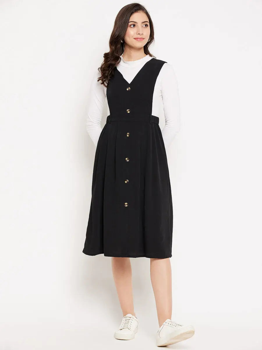 winered-black-solid-dress-for-women-pinafore-dress