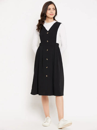 winered-black-solid-dress-for-women-pinafore-dress