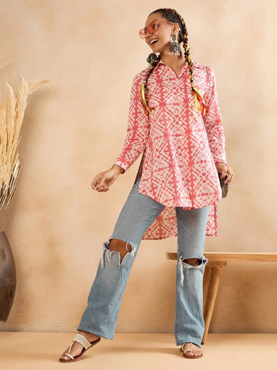 winered-womentie-dye-hi-low-shirt-with-pocket-detailing