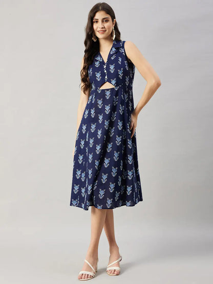 winered-women-navy-blue-a-line-dress-front-triangle-cut-out-a-line-dress