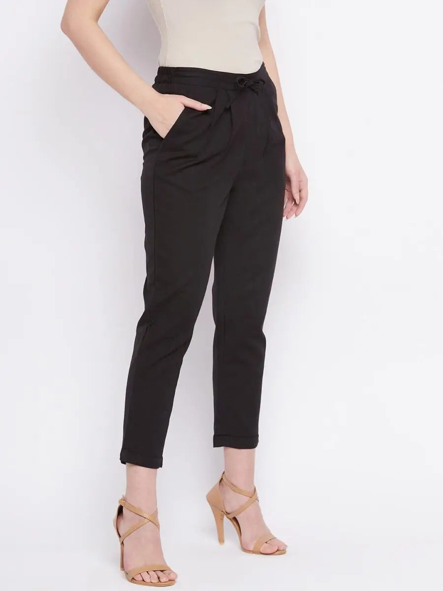 winered-black-regular-fit-cotton-solid-trouser