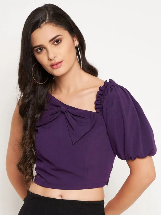 winered-purple-one-shoulder-crop-top