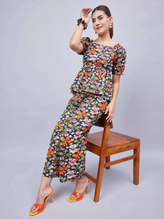 winered-woman-navy-blue-printed-back-tie-up-co-ord-set