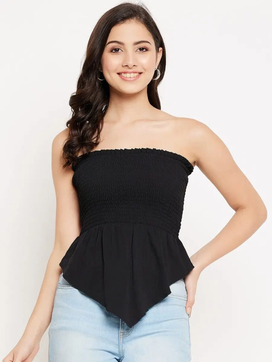 winered-crepe-cotton-tops-for-women-shirred-frill-smocking-top