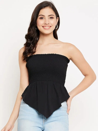 winered-crepe-cotton-tops-for-women-shirred-frill-smocking-top