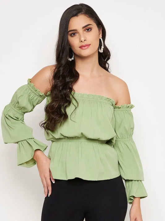 winered-light-green-off-shoulder-top
