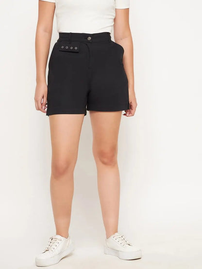 winered-black-shorts-with-eyelet-detailing