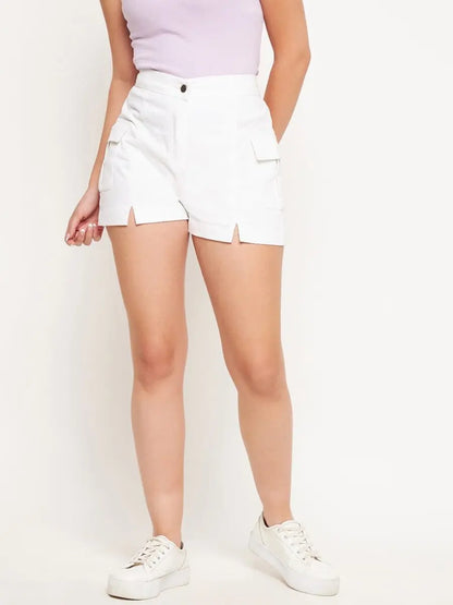winered-white-mini-shorts-with-front-slits