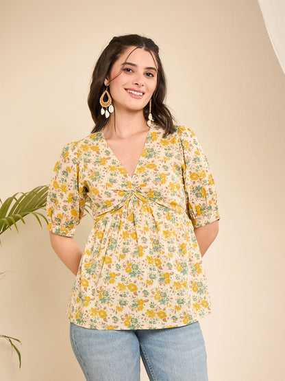 V-Neckline Twisted Top