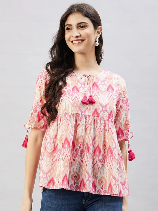 winered-women-pink-geometric-print-top-w-d-tassels-at-neck-sleeve