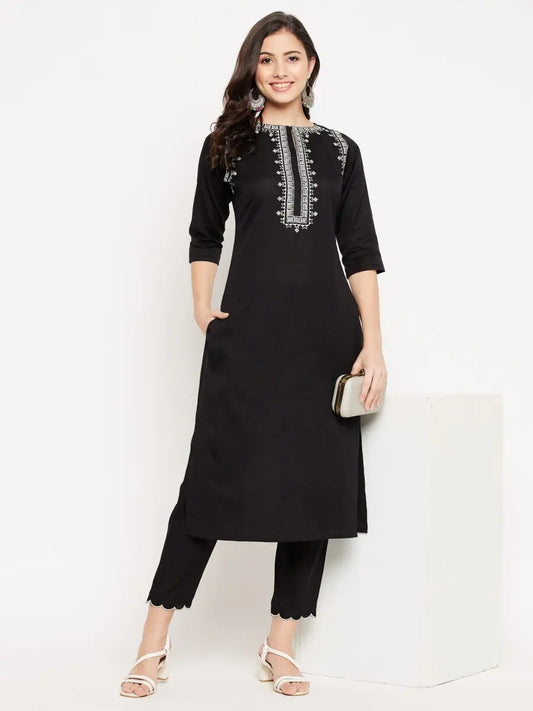 winered-black-cotton-embroidered-kurta-and-pant-set