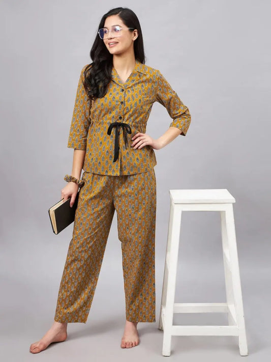 winered-woman-mustard-pineapple-print-with-functional-contrast-dori-night-suit