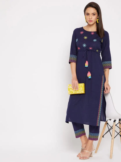 winered-dark-blue-straight-cotton-embroidered-kurta-and-pant-set
