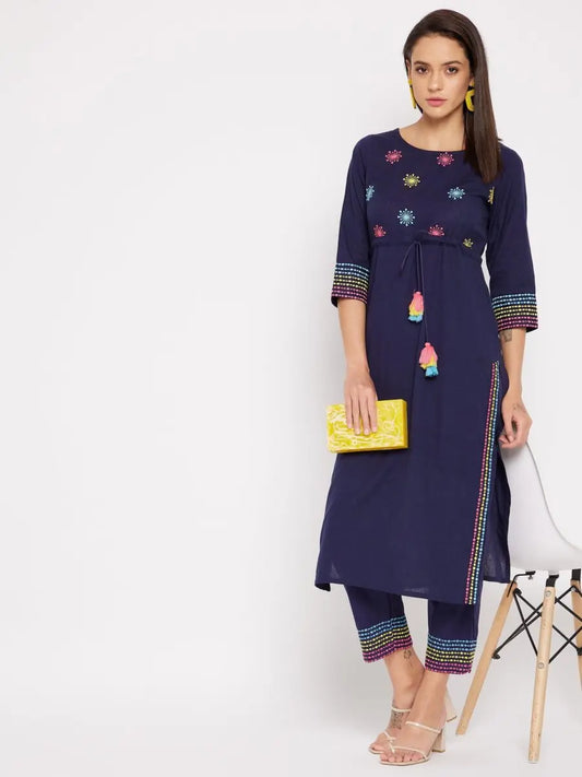 winered-dark-blue-straight-cotton-embroidered-kurta-and-pant-set