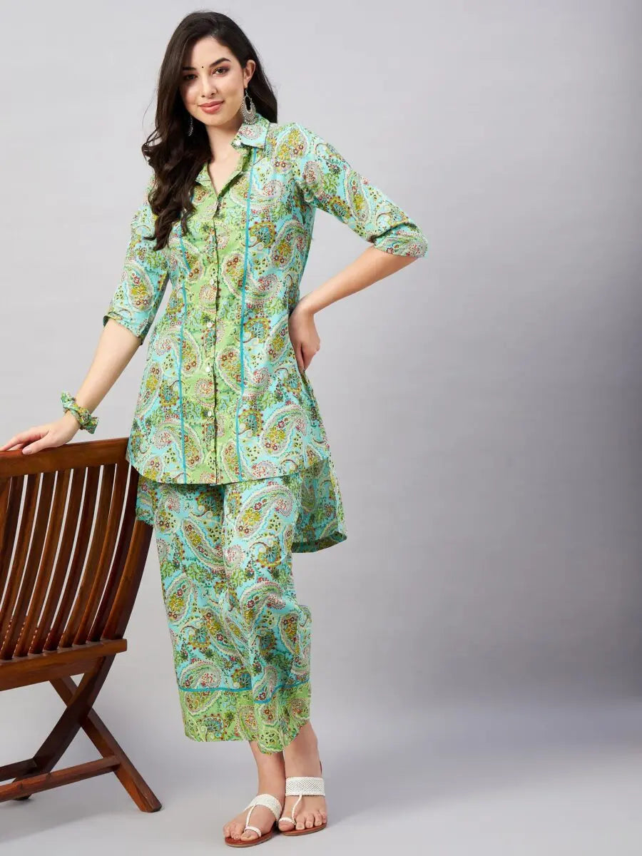 winered-paisley-print-hi-low-two-piece-outfits-for-women-with-scrunchies