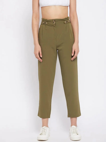 winered-olive-green-regular-fit-polyester-solid-trouser