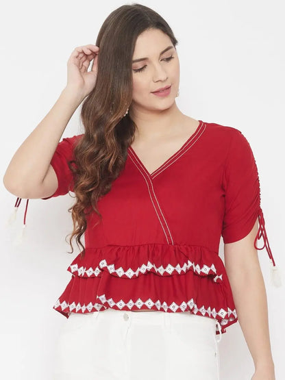 winered-red-a-line-rayon-embroidered-top