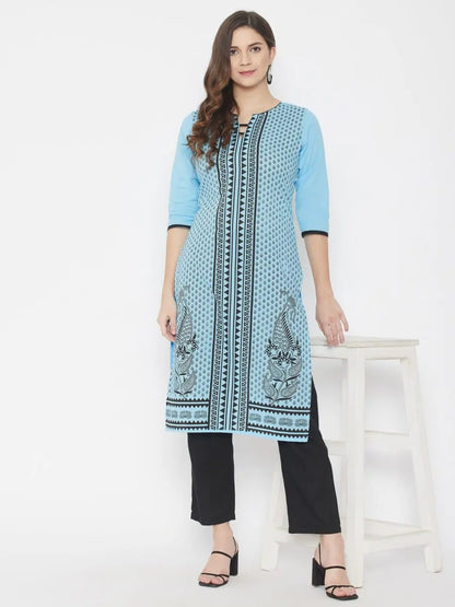 winered-light-blue-straight-pure-cotton-printed-kurta