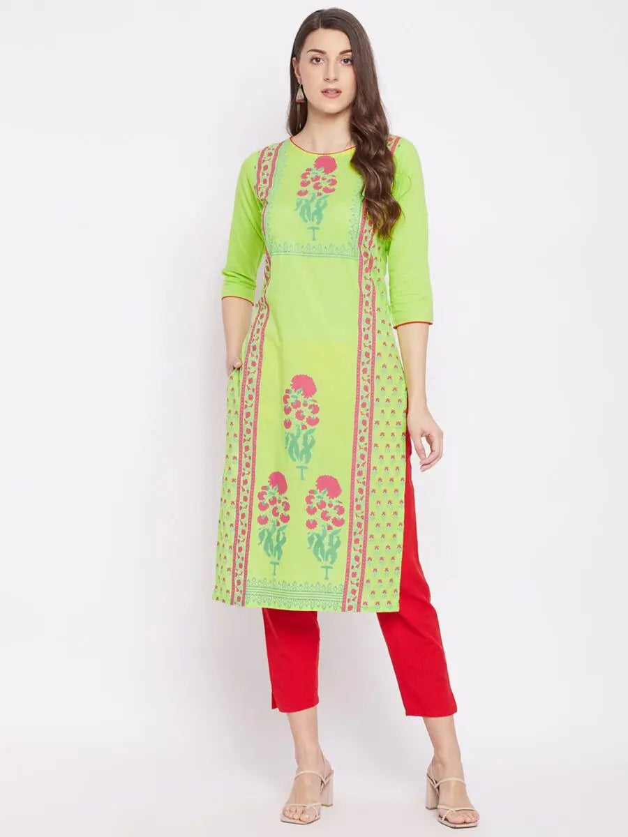 winered-light-green-straight-pure-cotton-printed-kurta