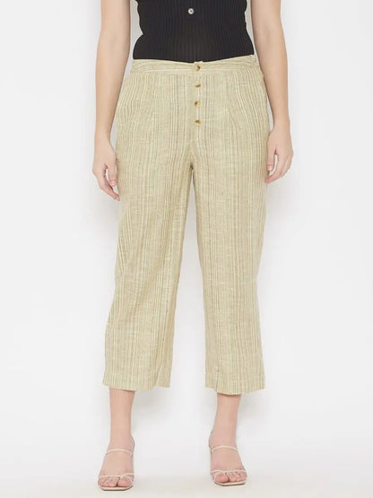 winered-green-regular-fit-cotton-texetured-trouser
