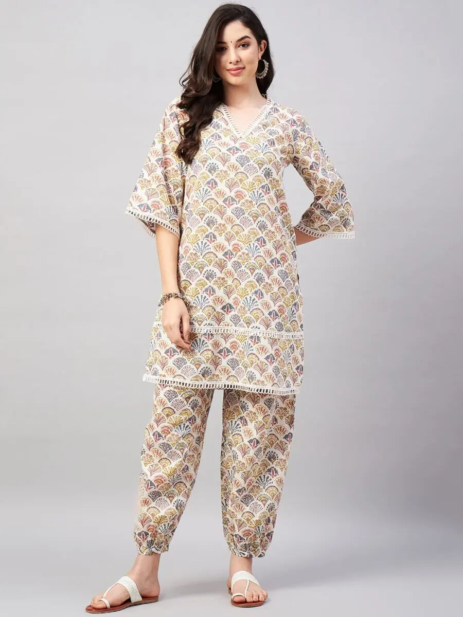 winered-women-white-cotton-coord-sets-for-women-geometric-print-with-lace-detailing