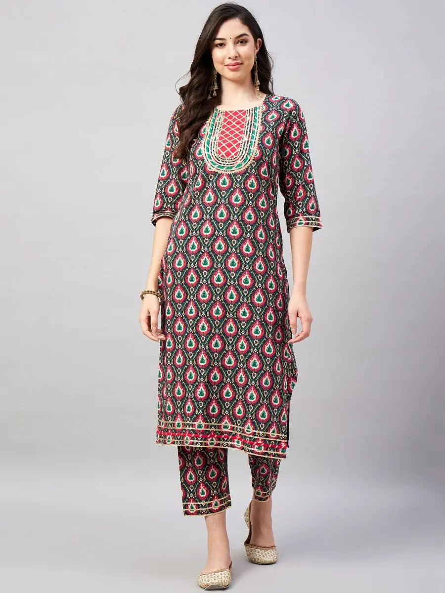winered-woman-blue-kurta-for-women-online-patch-gota-detailing