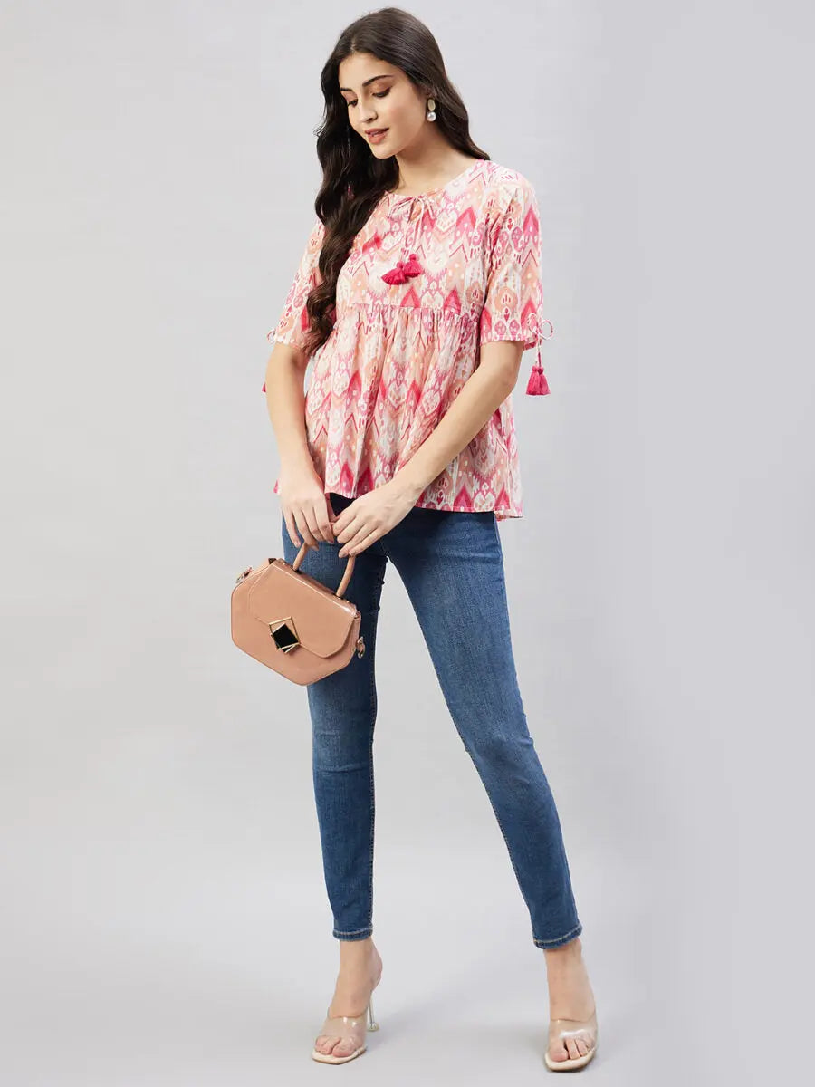 winered-women-pink-geometric-print-top-w-d-tassels-at-neck-sleeve