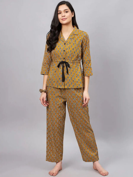 winered-woman-mustard-pineapple-print-with-functional-contrast-dori-night-suit