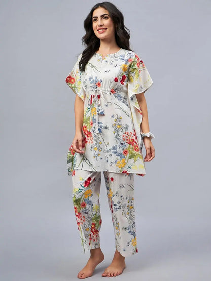 winered-women-white-floral-print-kaftan-night-suit-set-for-women
