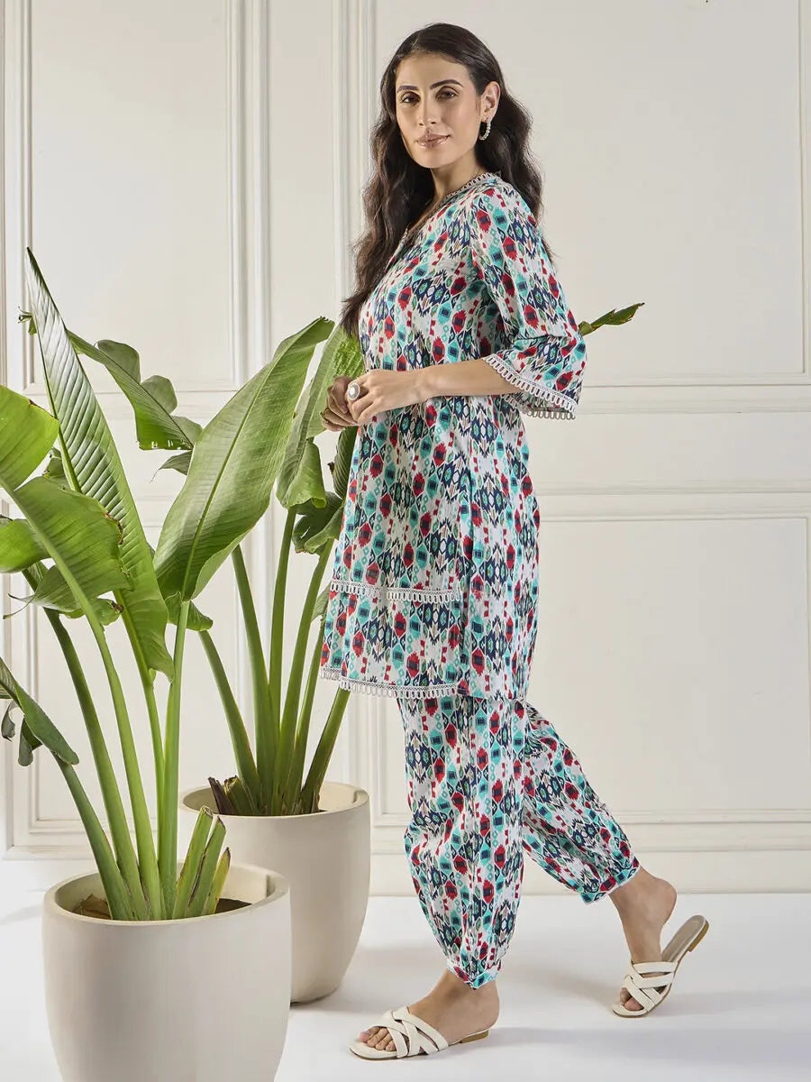 winered-women-multicolor-ikat-print-co-ord-set