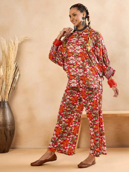 winered-woman-pink-floral-print-oversized-collar-shirt-co-ord-set