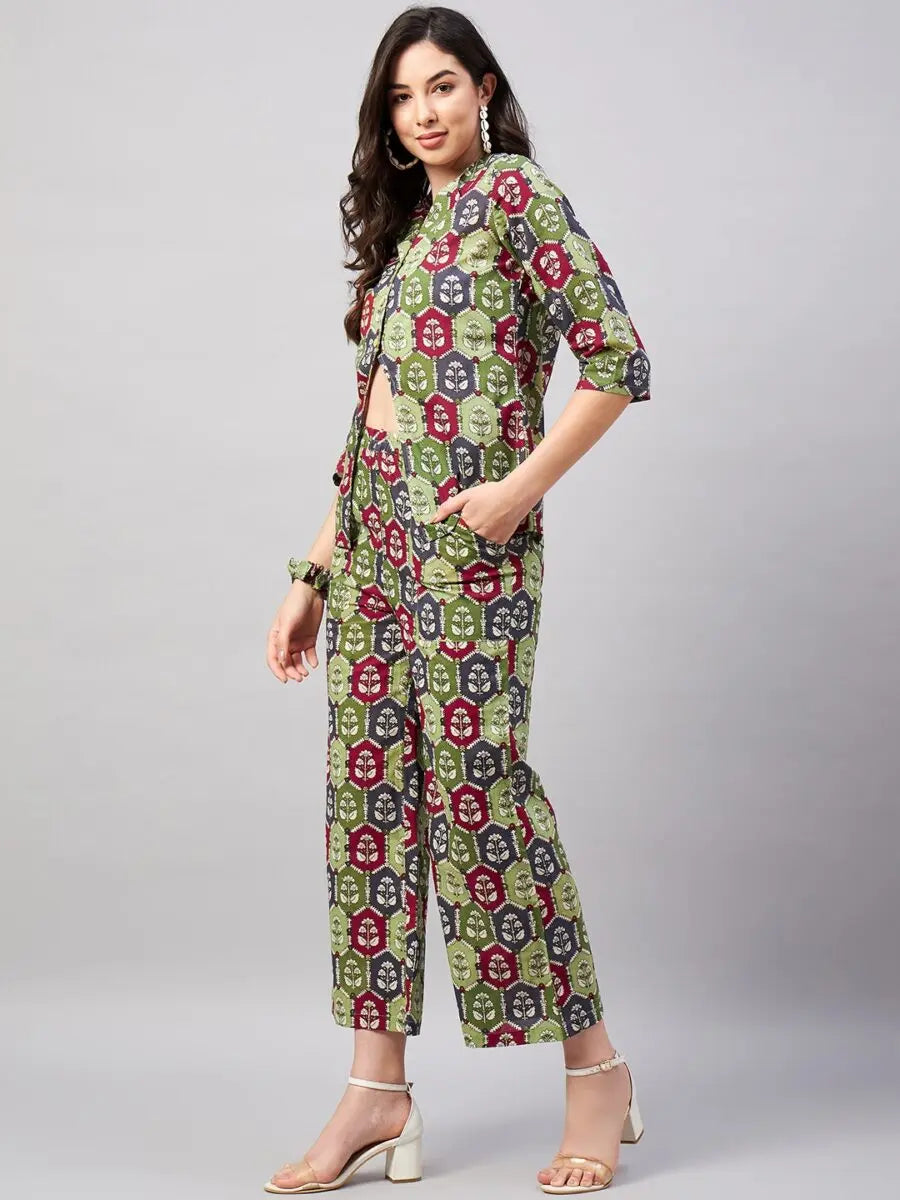 winered-woman-co-ord-sets-ethnic-for-women-waist-cut-out-co-ord-set-with-scrunchies