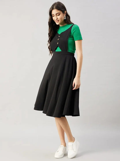 winered-women-black-pinafore-flared-dress