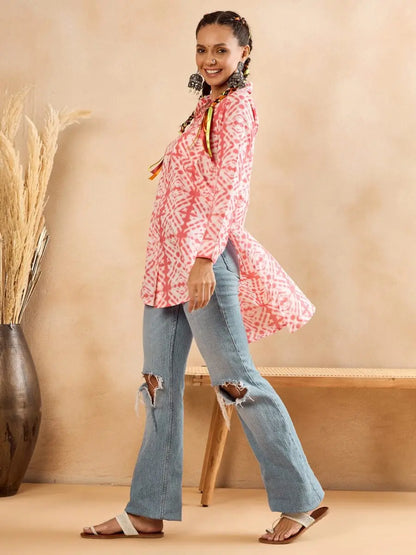 winered-womentie-dye-hi-low-shirt-with-pocket-detailing