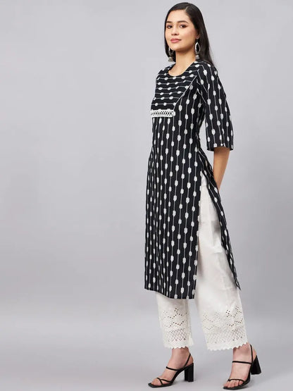 winered-women-black-ikat-print-kurta