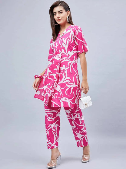 winered-woman-pink-printed-blazer-style-co-ord-set